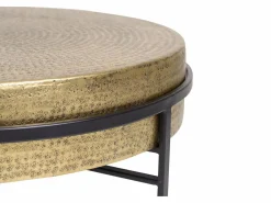 Mesa de café tapa bronce y patas de metal en^Giner y colomer Best