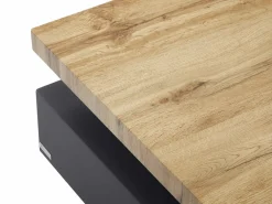 Vente-unique Mesa de centro - 1 cajón y tablero pivotante - MDF - Color: antracita y roble. KYRIA Gris antracita / Color natural claro Best