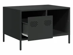 Clicnbuy Mesa de centro acero laminado en frío 68,5x50x43,5 cm Negro New