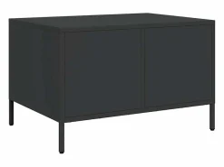 Clicnbuy Mesa de centro acero laminado en frío 68,5x50x43,5 cm Negro New