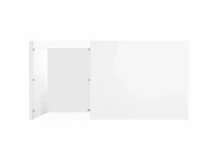OKWISH Mesa De Centro|Mesa de centro blanca de 100 x 50 cm con LED, cajón y tablero de cristal - para salón y oficina
