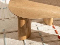 Mesa de centro chapado de fresno - Natural claro - CALYNOR^Vente-unique Outlet