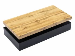 Vente-unique Mesa de centro con 2 cajones de MDF - Negro y natural claro - FELIX Negro / Color natural claro Clearance