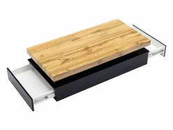Vente-unique Mesa de centro con 2 cajones de MDF - Negro y natural claro - FELIX Negro / Color natural claro Clearance