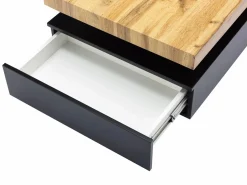 Vente-unique Mesa de centro con 2 cajones de MDF - Negro y natural claro - FELIX Negro / Color natural claro Clearance