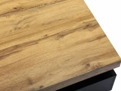 Vente-unique Mesa de centro con 2 cajones de MDF - Negro y natural claro - FELIX Negro / Color natural claro Clearance