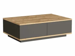 Vente-unique Mesa de centro con 2 puertas - Natural Claro y Antracita - LOTULA Gris antracita / Color natural claro Best