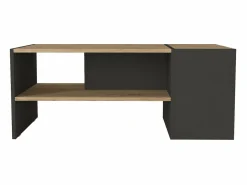 Mesa de centro con almacenaje - Antracita y natural - VELKAN^Vente-unique Best