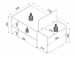 Mesa de centro con almacenaje - Antracita y natural - VELKAN^Vente-unique Best
