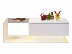 Mesa de centro con iluminación LED - con tapa de cristal y cajones -^ModernLuxe Hot