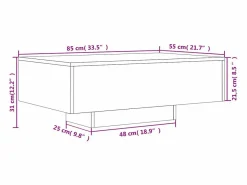Mesa de centro con luces LED roble Sonoma 85x55x31 cm^vidaxl Online