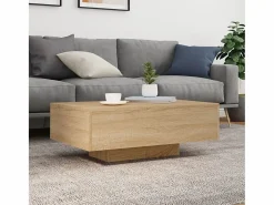 Mesa de centro con luces LED roble Sonoma 85x55x31 cm^vidaxl Online
