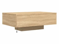 Mesa de centro con luces LED roble Sonoma 85x55x31 cm^vidaxl Online