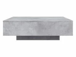 Clicnbuy Mesa de centro con luces LED hormigón 100x100x31 cm Gris Best