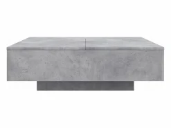 Clicnbuy Mesa de centro con luces LED hormigón 100x100x31 cm Gris Best