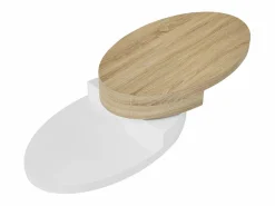 Vente-unique Mesa De Centro|Mesa de centro con tablero pivotante - MDF - Natural y blanco VITALY