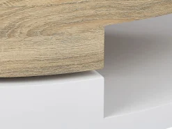 Vente-unique Mesa De Centro|Mesa de centro con tablero pivotante - MDF - Natural y blanco VITALY