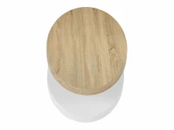 Vente-unique Mesa De Centro|Mesa de centro con tablero pivotante - MDF - Natural y blanco VITALY