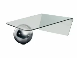 Mesa de centro de cristal templado y de acero MUNDO^Vente-unique Sale