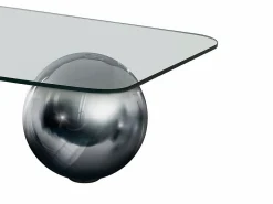 Mesa de centro de cristal templado y de acero MUNDO^Vente-unique Sale