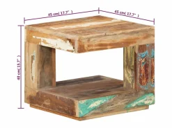 vidaxl Mesa De Centro|Mesa de centro de madera maciza reciclada 45x45x40 cm