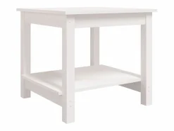 Clicnbuy Mesa de centro de madera maciza de pino blanca 50x50x45 cm Blanco Clearance