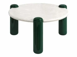 Vente-unique Mesa de centro de mármol y MDF - y verde - NARODI Blanco Hot