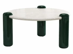 Vente-unique Mesa de centro de mármol y MDF - y verde - NARODI Blanco Hot