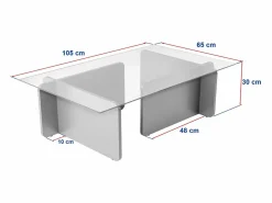 Mesa de centro de vidrio templado - Natural claro y Transparente - AZRA^Vente-unique Best