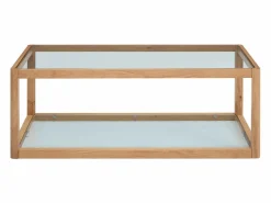 Mesa de centro de vidrio templado y roble - Transparente y Natural - ZUNARIL^Vente-unique Clearance