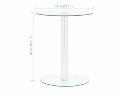 Mesa Auxiliar|Mesa de centro de vidrio templado 40 cm ES15779
