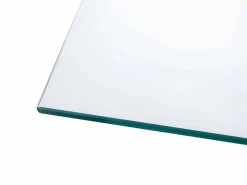 Vente-unique Mesa de centro en cristal templado y metal dorado - Transparente - COSIMA Transparente / Dorado New