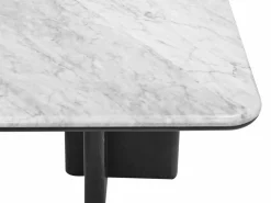 Vente-unique Mesa De Centro|Mesa de centro en mármol y chapa de fresno - Blanco y negro - ZANESKA
