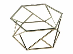 Mesa de centro en vidrio templado y acero inoxidable - Oro - KERIANE^Vente-unique Sale