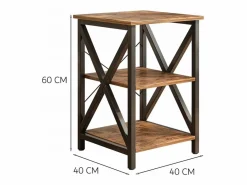 MESA DE CENTRO INDUSTRIAL CUADRADA DE MADERA ESTANTE RETRO ARMARIOS LOFT^ Hot