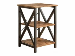 MESA DE CENTRO INDUSTRIAL CUADRADA DE MADERA ESTANTE RETRO ARMARIOS LOFT^ Hot