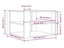 vidaxl Mesa de centro madera de ingeniería roble Sonoma 58x58x40cm Color natural claro Hot