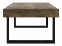 Mesa De Centro|Mesa de centro MDF y hierro marrón oscuro y negro 120x60x40 cm ES208274