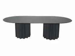 Vente-unique Mesa de centro ovalada de metal - Color: - ZABANIA Negro Clearance