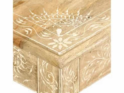 Mesa de centro pintada a mano madera maciza mango 110x50x45 cm^Clicnbuy Outlet