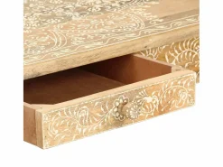 Mesa de centro pintada a mano madera maciza mango 110x50x45 cm^Clicnbuy Outlet