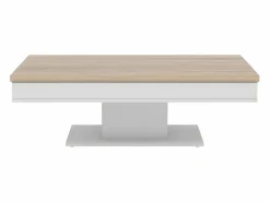 Mesa de centro tablero efecto roble con baúl ASTULIA - Barato^Vente-unique Online