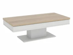 Mesa de centro tablero efecto roble con baúl ASTULIA - Barato^Vente-unique Online