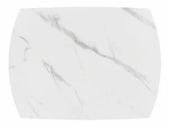 Mesa Extensible|Mesa de cerámica blanca, base de metal , extensible 120x88-180x88 cm - BONIFACIO