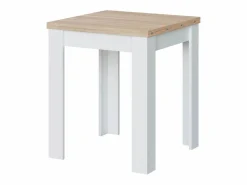 Mesa de Cocina Extensible con Acabado en Color Blanco Artik y Roble Canadian - Dim: 67-134 cm (Ancho) x 67 cm (Fondo) x 79 cm (Alto)^ Best