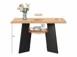Mesa de comedor - 130 x 85 x 75 cm - con espacio para mascotas y bandeja de almacenamiento - MDF -^Merax New