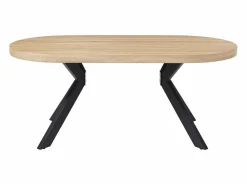 Mesa de comedor 6 personas de MDF y acero - Natural claro y negro - KOMONI^Vente-unique Best