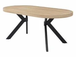 Mesa de comedor 6 personas de MDF y acero - Natural claro y negro - KOMONI^Vente-unique Best