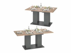 Vicco Mesa de comedor antracita 140x90x76 dix Gris antracita / Color natural claro Best