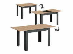 Vicco Mesa de comedor antracita/roble dorado 160x80x76 repose Gris antracita / Color natural claro Discount